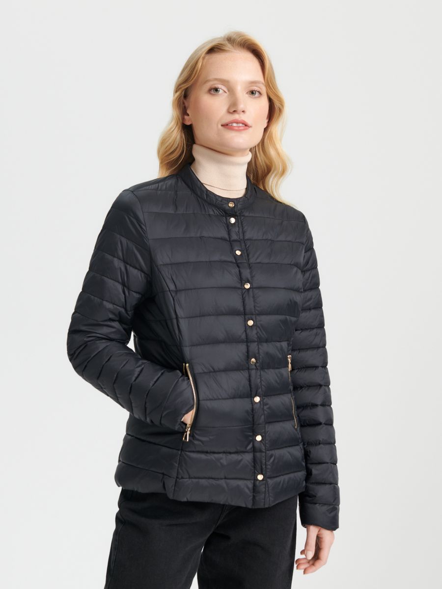 Quilted jacket - black - SINSAY