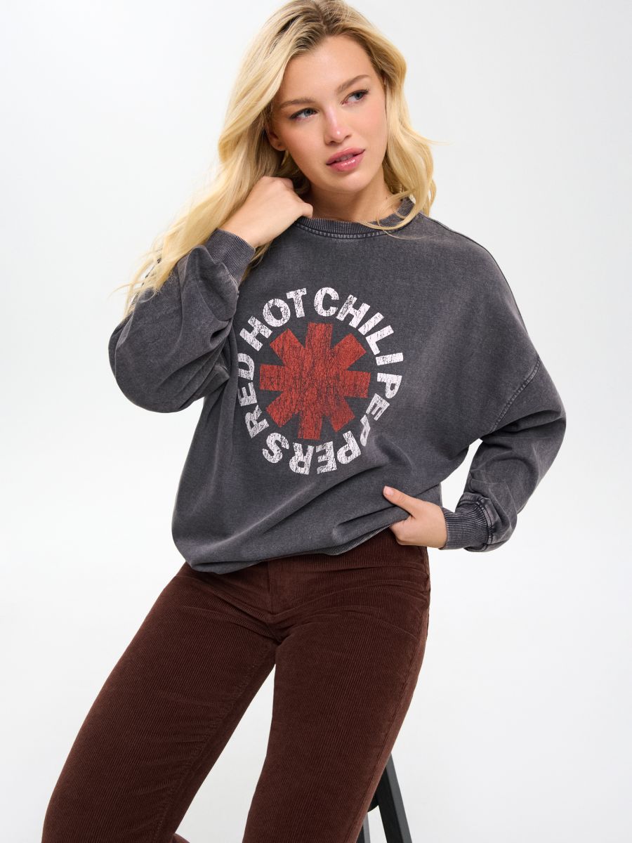 Mikina typu crewneck - šedá - SINSAY