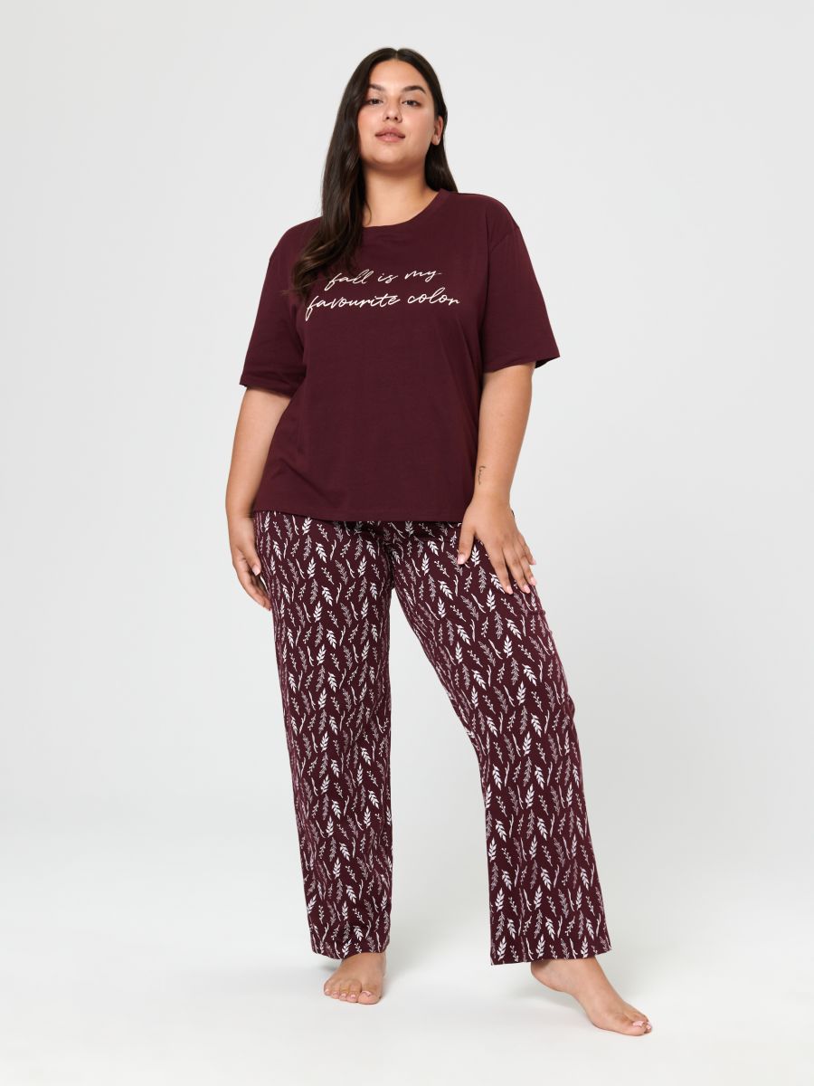 Cotton pyjama set Color maroon - SINSAY - 3807B-83X
