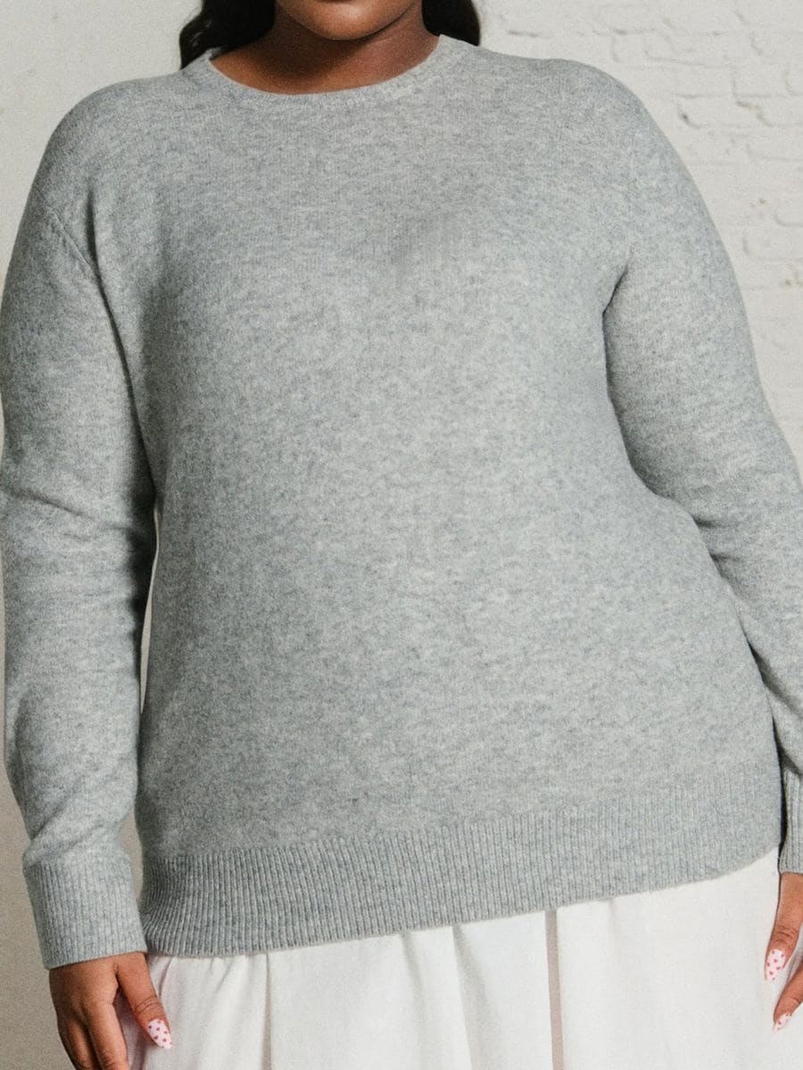 Basic svetr s příměsí vlny - šedá - SINSAY