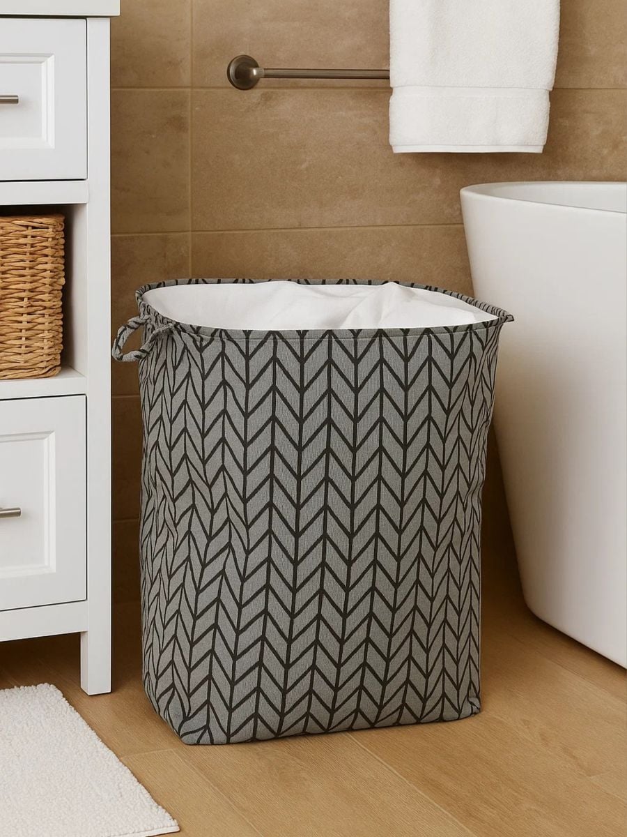 Kosz do przechowywania z uchwytami - czarny - SINSAY