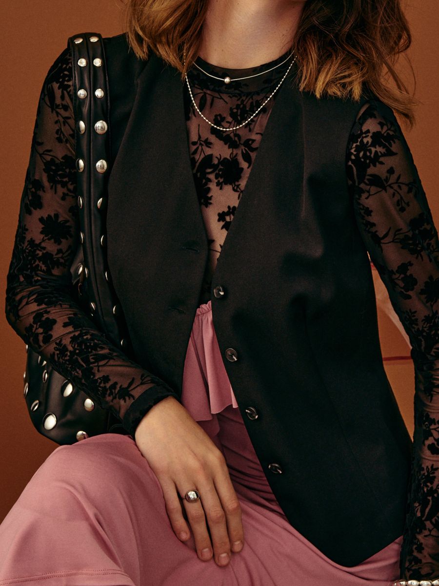 Prsluk za odijelo - crno - SINSAY