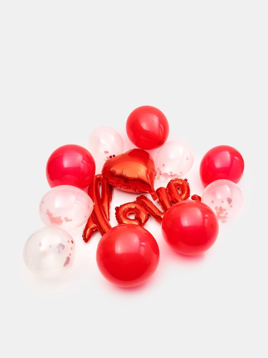 Набір з 13 упаковок повітряних кульок - червоний - SINSAY