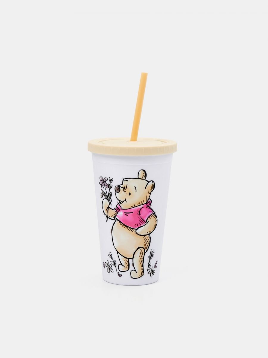 Daugkartinio naudojimo puodelis su šiaudeliu Winnie the Pooh - multicolor - SINSAY