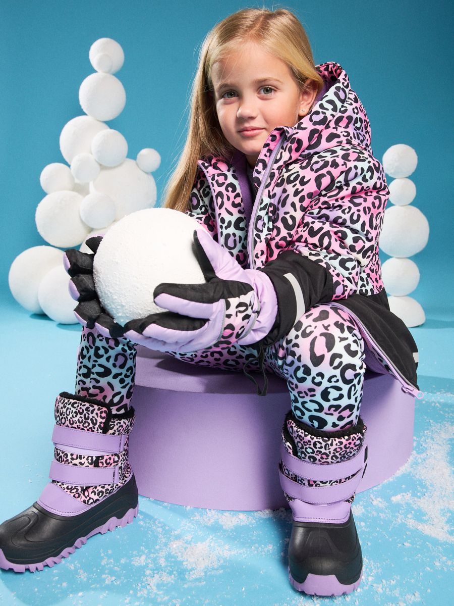 Śniegowce z motywem w panterką zapinane na rzepy - wielobarwny - SINSAY