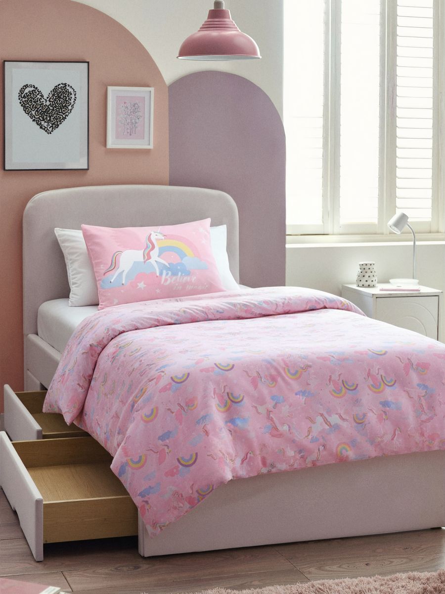 Pamučni set posteljine 160x200 - roze - SINSAY