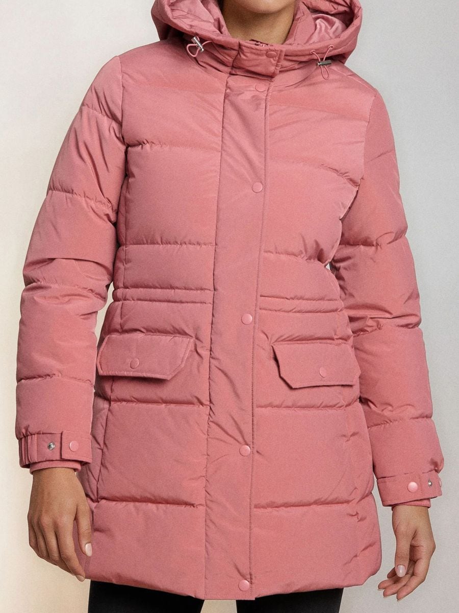 Steppelt puffer kabát kapucnival - rózsaszín - SINSAY