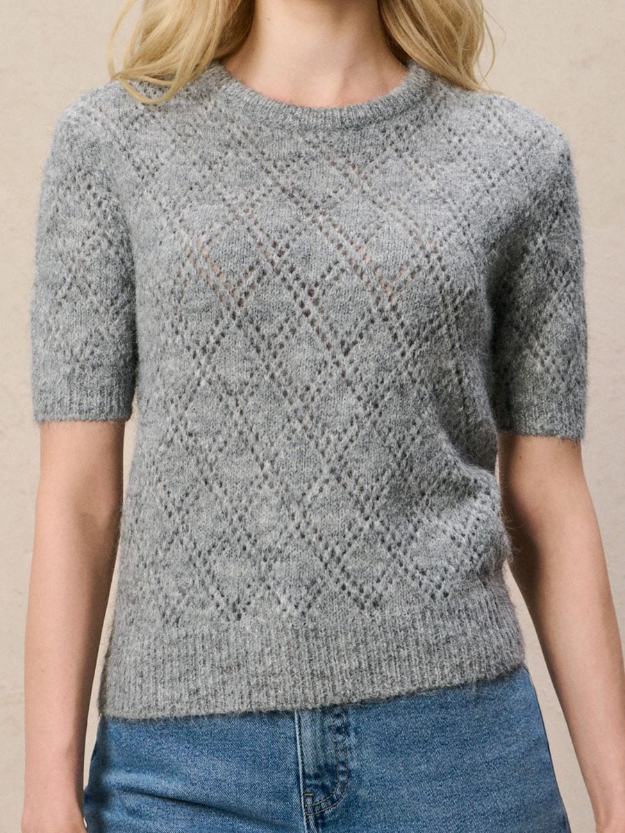 Džemper bluza sa mešavinom vune - svetlo siva - SINSAY