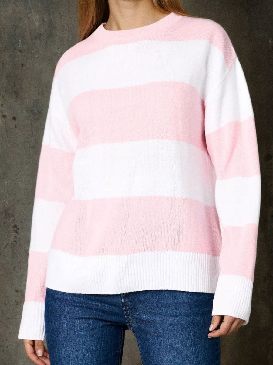 Светр у смужку - рожевий - SINSAY