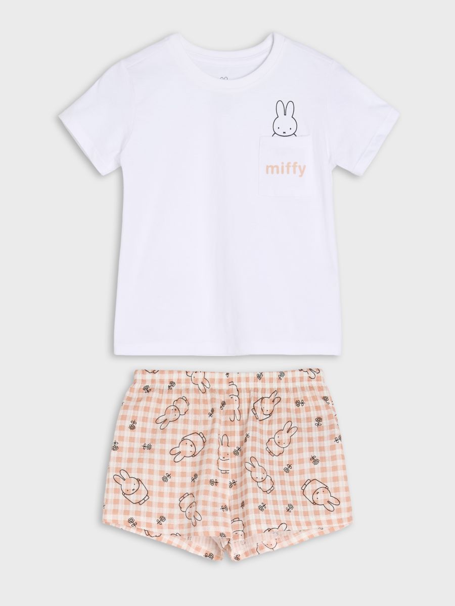 Pijama din două piese Miffy - alb - SINSAY