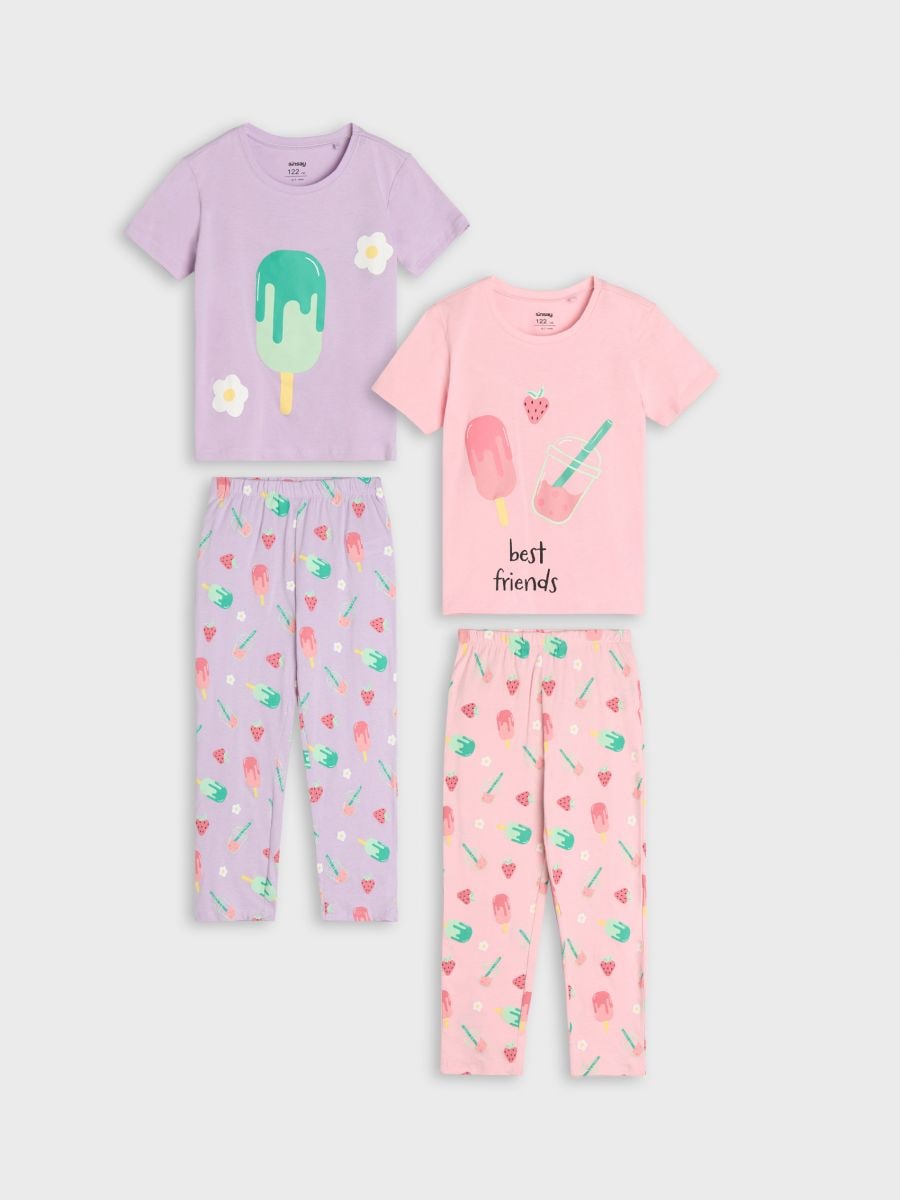 2 pižamų pakuotė - pastelinė rožinė - SINSAY