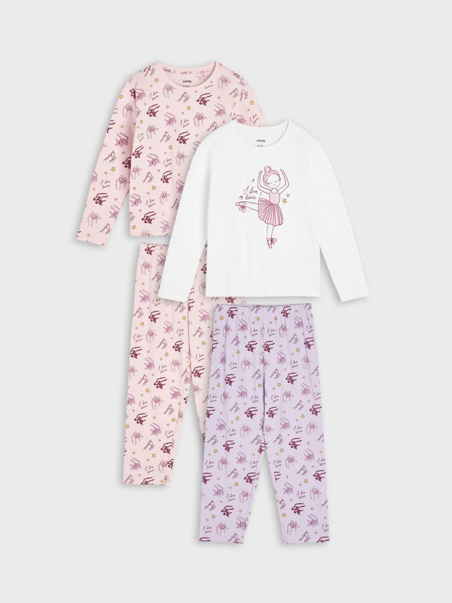 Комплект пижама, 2 броя - пастелнорозово - SINSAY
