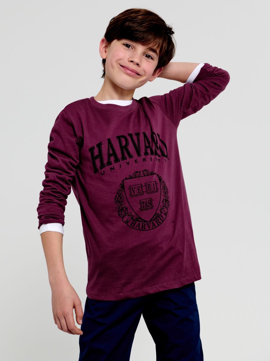 Tricou Harvard cu mânecă lungă - mov - SINSAY