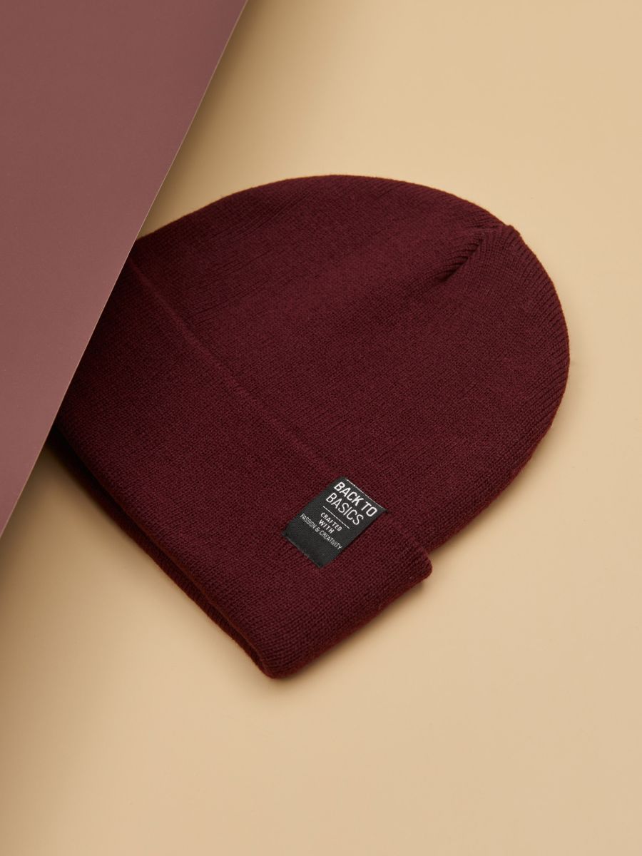 Beanie - maroon - SINSAY