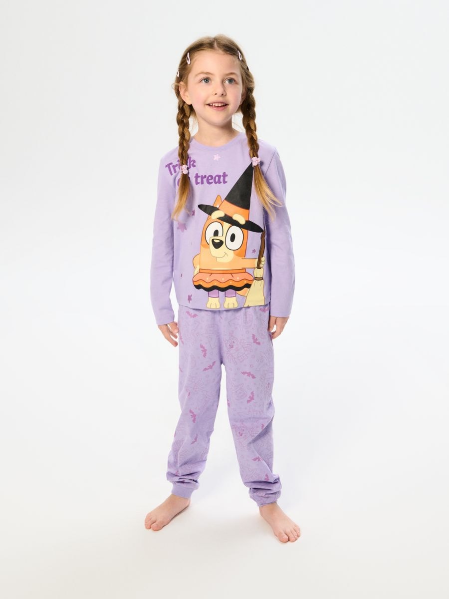 Pigiama in cotone a due pezzi con stampa Bluey - lavanda - SINSAY