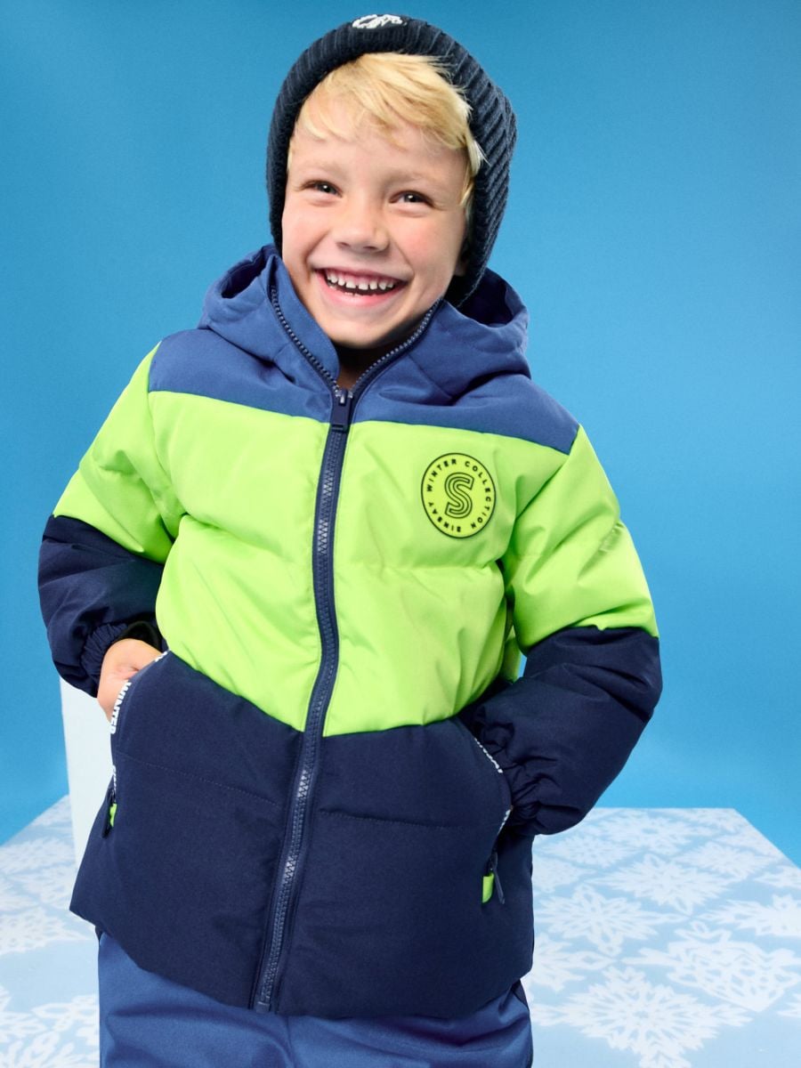 Steppelt puffer kabát kapucnival - többszínű - SINSAY