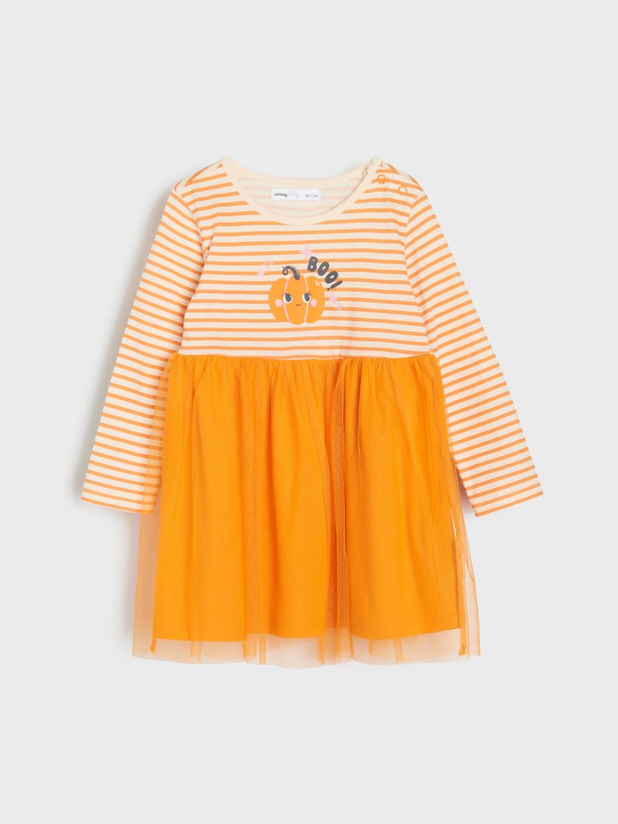 Sukienka babydoll z motywem halloweenowym - biały - SINSAY