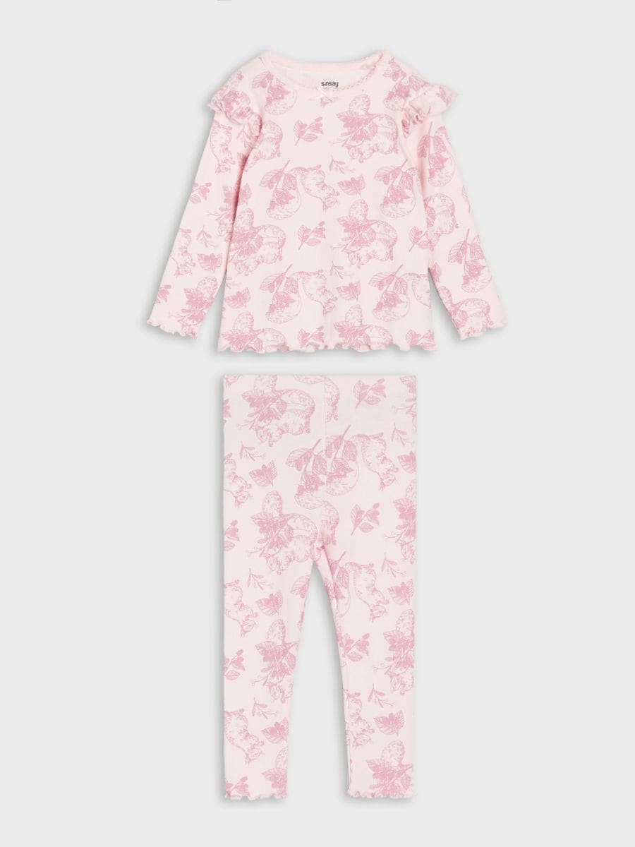 Піжамний комплект із двох предметів - пастельний рожевий - SINSAY
