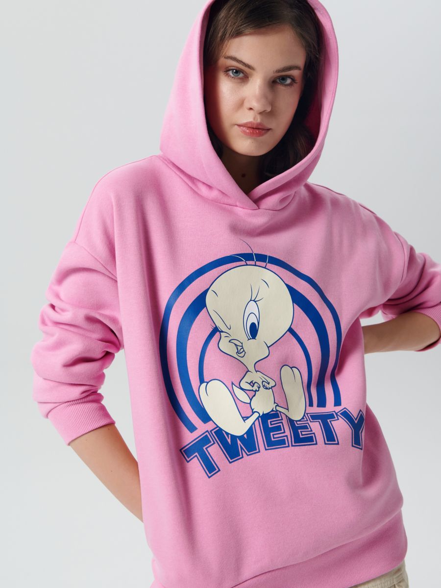Looney Tunes oversized - - hoodie 4354N-30X pink Color SINSAY