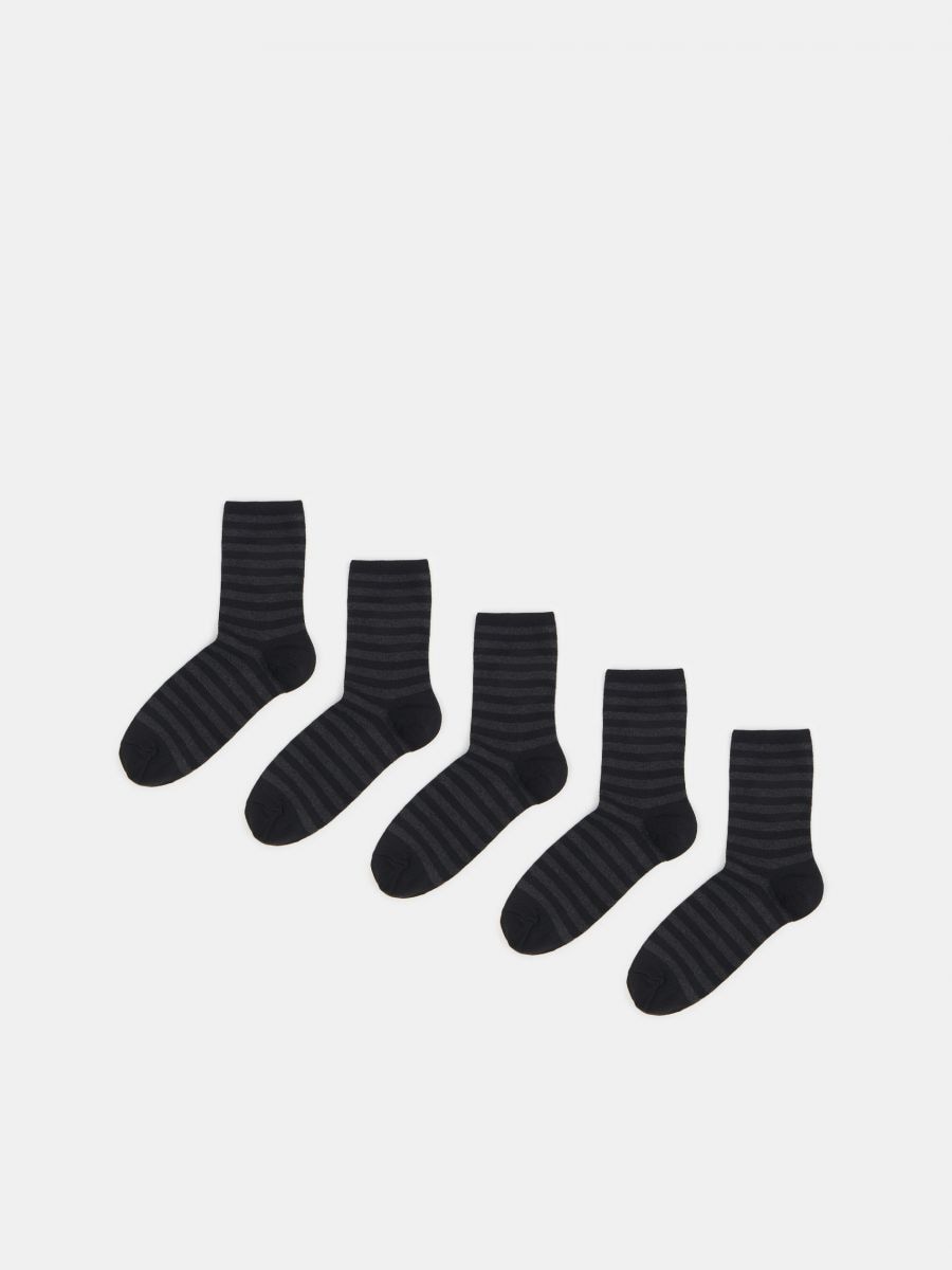 Komplet od 5 pari čarapa - crno - SINSAY