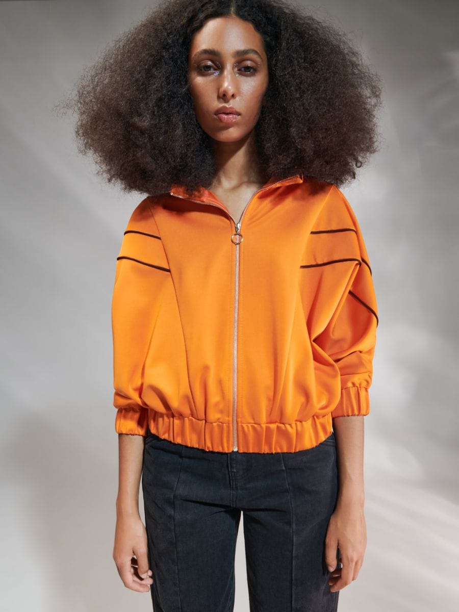 Zip up sweatshirt - orange - SINSAY