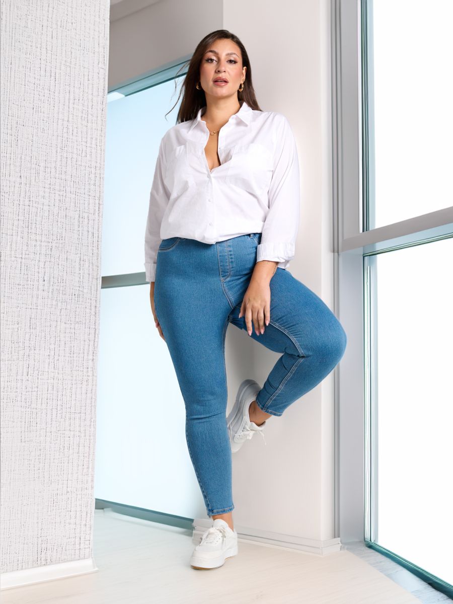 Jeggings PLUS SIZE - μπλε τζιν - SINSAY