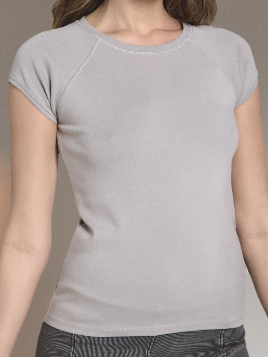 Tricou cu mânecă scurtă - gri deschis - SINSAY