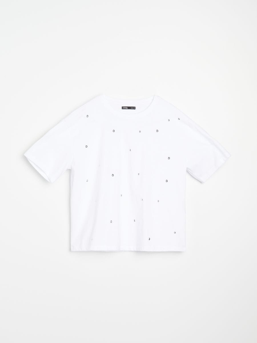 Tricou cu mânecă scurtă - alb - SINSAY