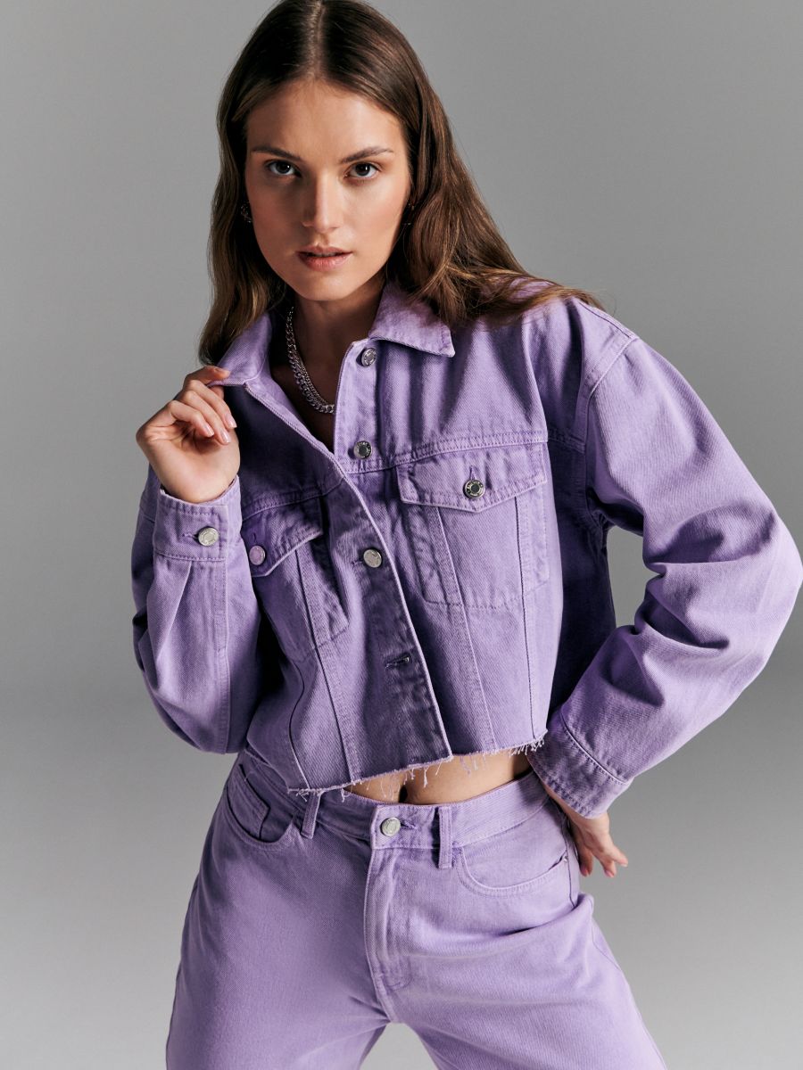 Джинсова куртка - пурпуровий - SINSAY