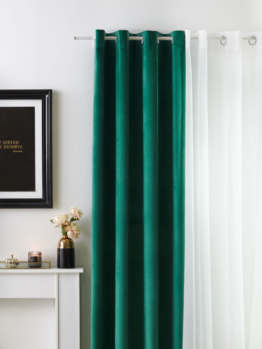 Velour curtain Color teal green - SINSAY - 4441Q-67X
