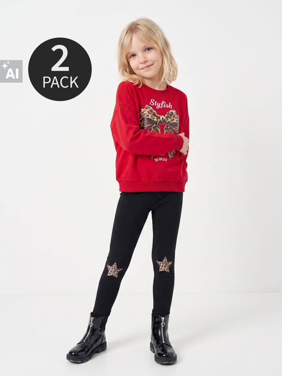 Pamučne helanke sa leopard dezenom 2 pack - šareno - SINSAY
