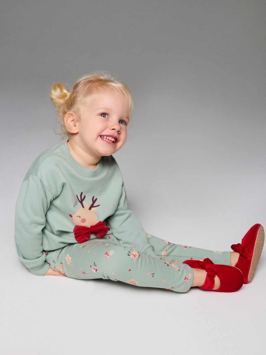 Tamprės su kalėdiniu raštu - pelenų žalia - SINSAY