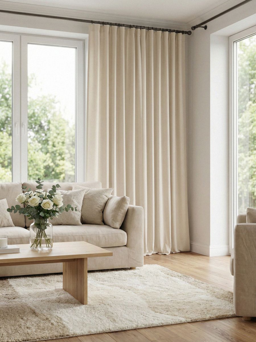 Κουρτίνα με ταινία - κρεμ - SINSAY