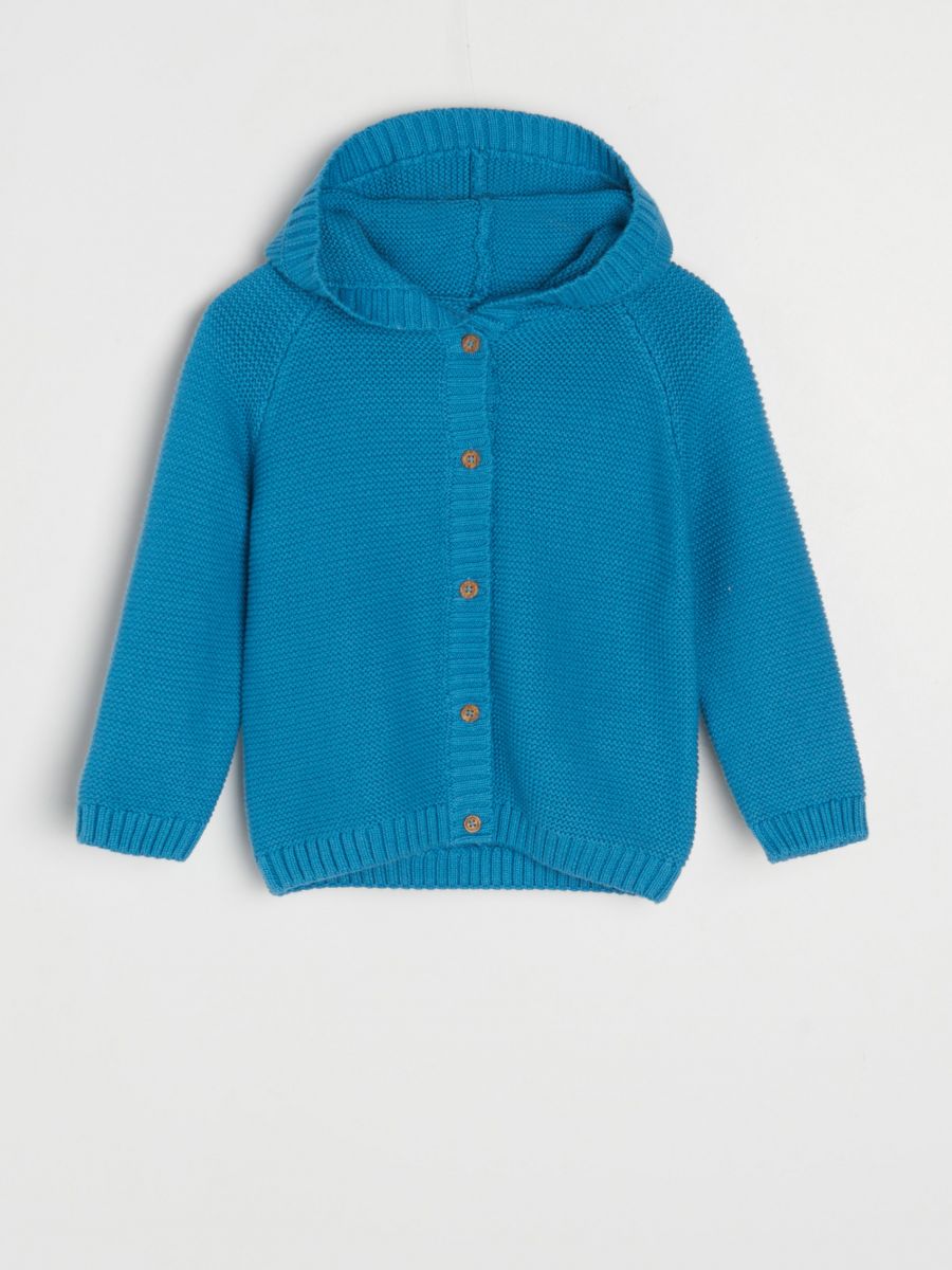 Sweter z kapturem - niebieski - SINSAY