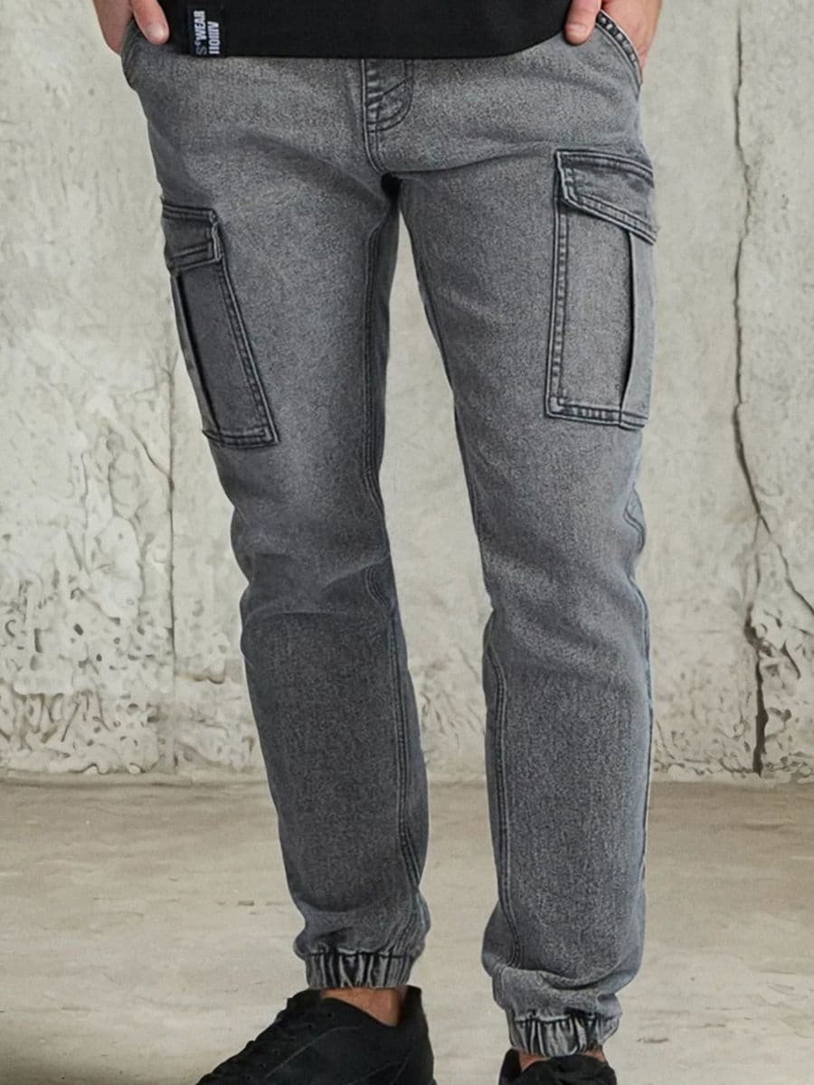 Cargo jogger hlače - svetlo siva - SINSAY