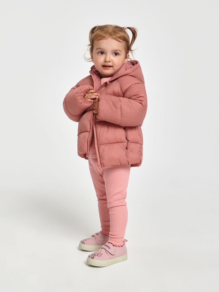 Quilted jacket - dusty rose - SINSAY