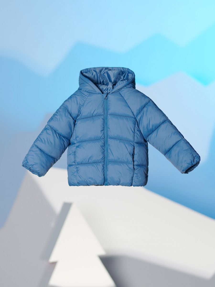 Quilted jacket - light blue - SINSAY