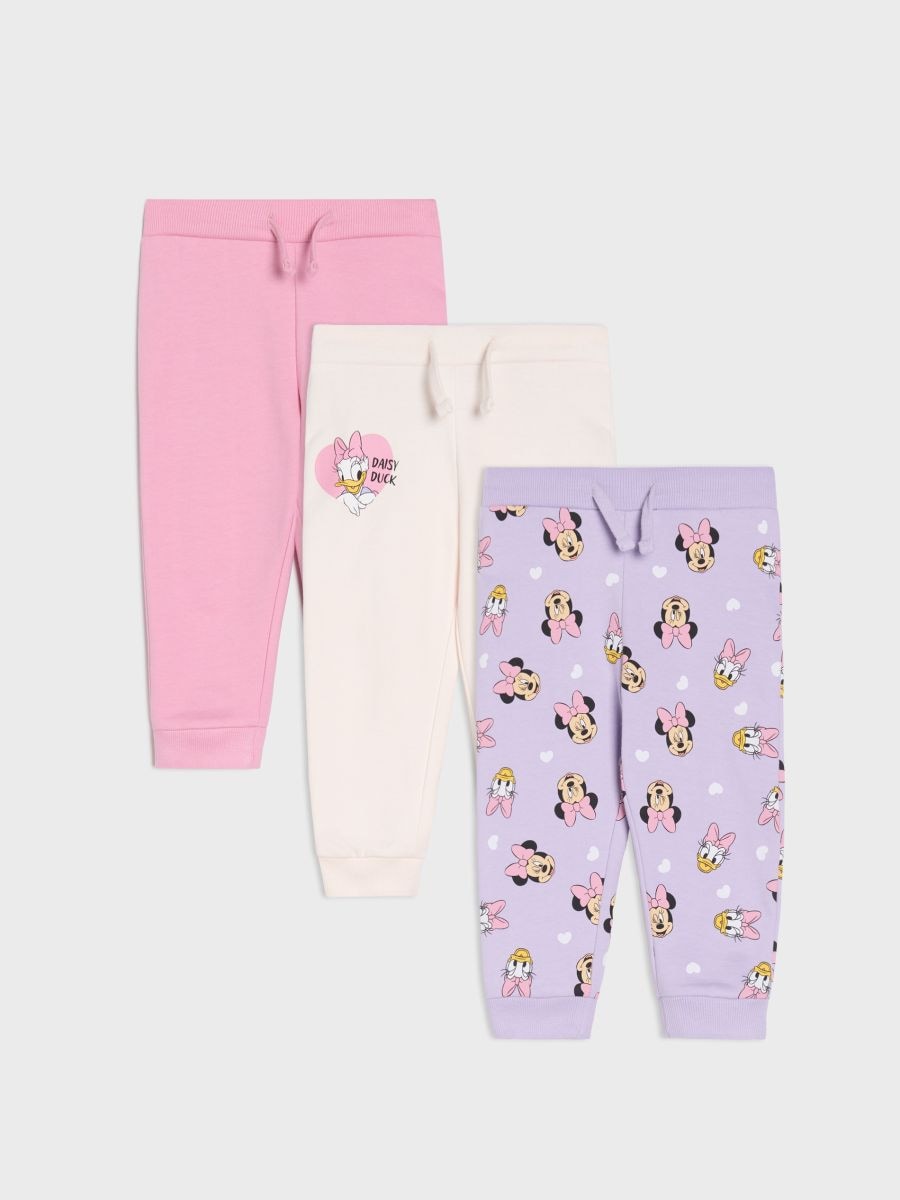 Παντελόνια από βαμβάκι 3 τεμαχίων Minnie Mouse - κρεμ - SINSAY