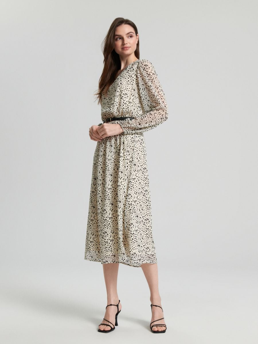 Sukienka midi ze wzorem - wielobarwny - SINSAY