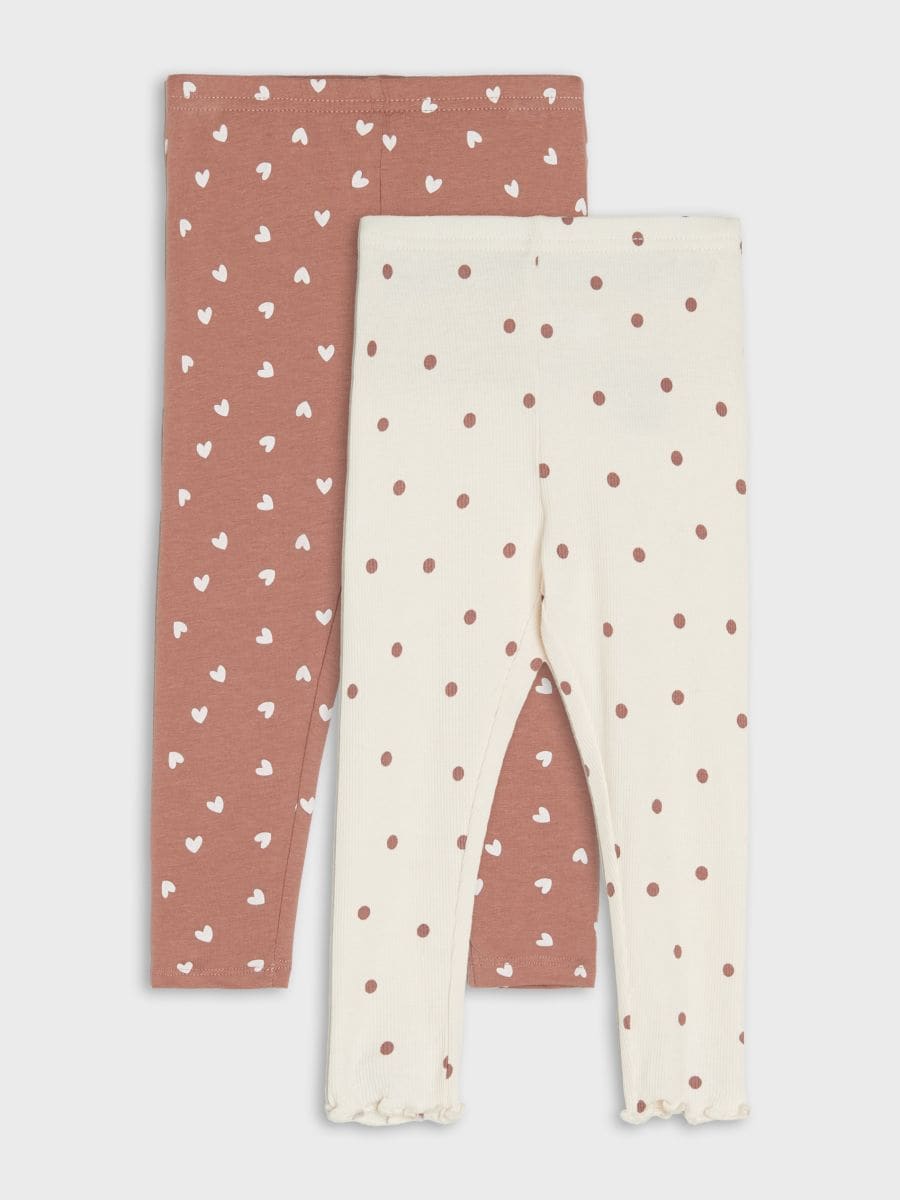 2 balení bavlněných legín - krémová - SINSAY