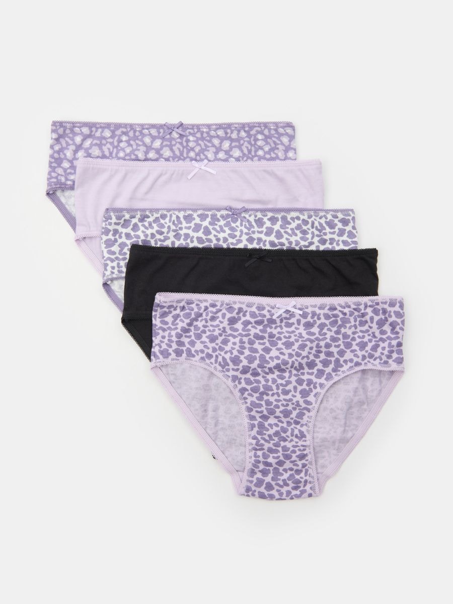 Bawełniane majtki 5 pack - wielobarwny - SINSAY
