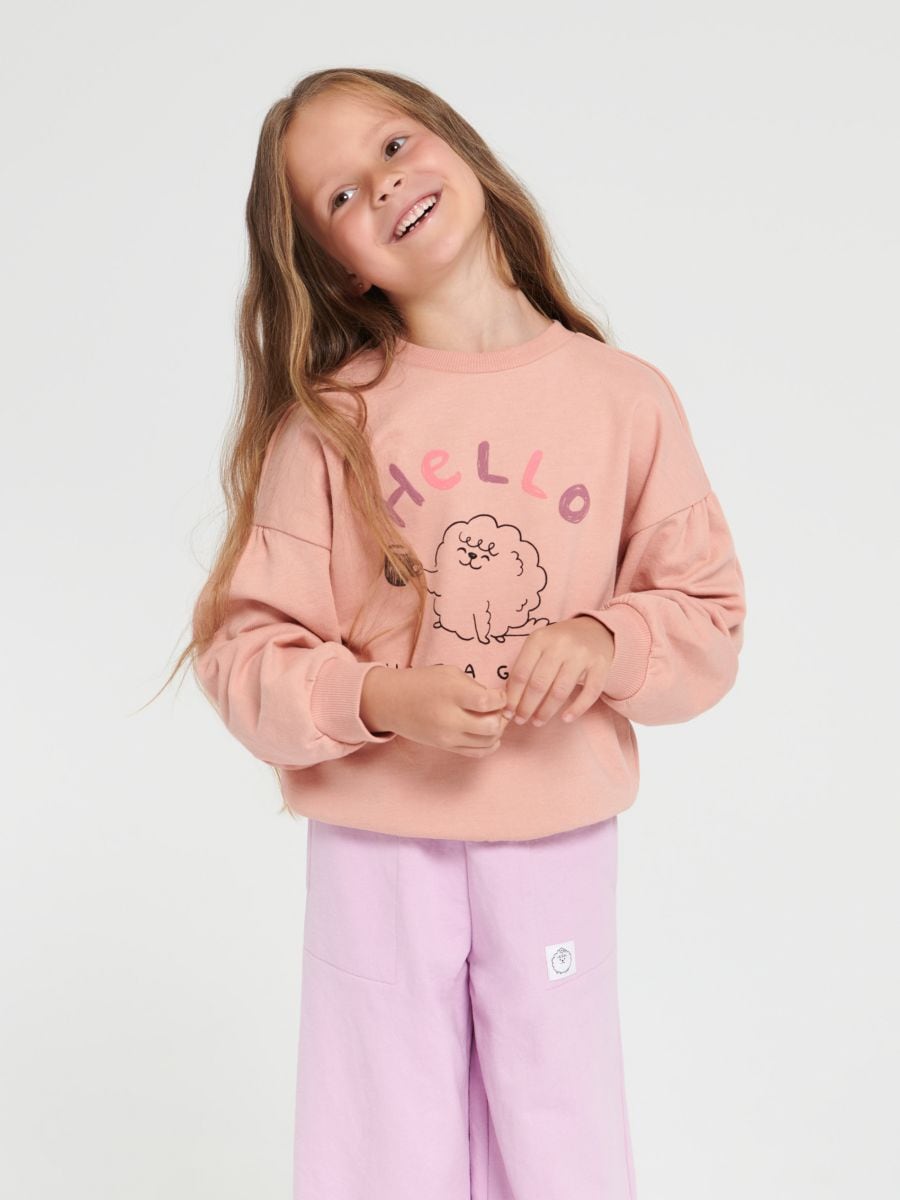 Bluză sport cu imprimeu - roz-pudră - SINSAY
