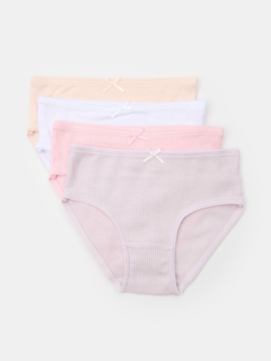 Majtki z prążkowanej dzianiny 4 pack - wielobarwny - SINSAY