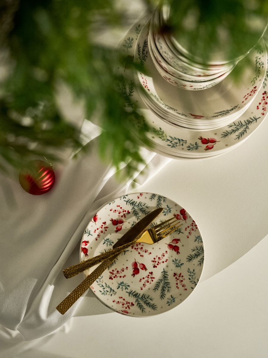 Krožniki z božičnim motivom komplet 2 kosa - večbarvna - SINSAY