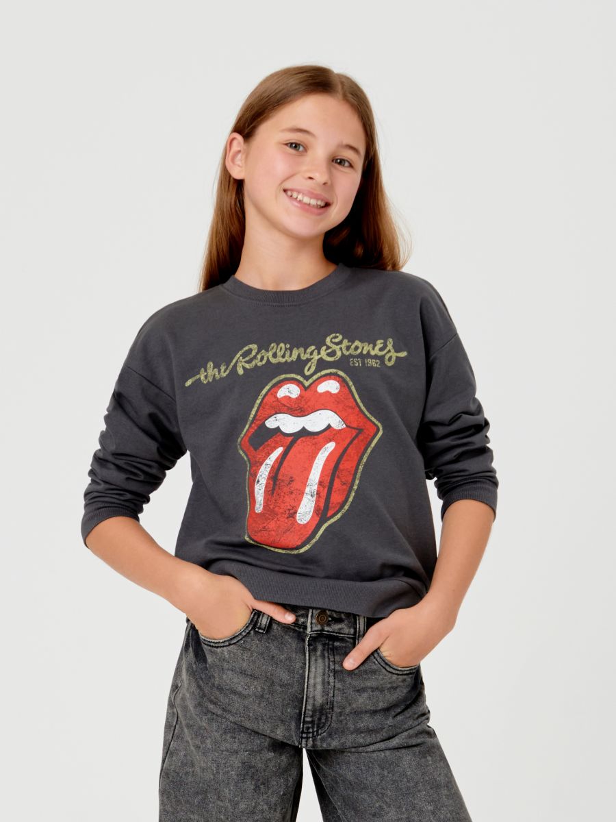 Majica s kapuljačom The Rolling Stones - boja antracita - SINSAY