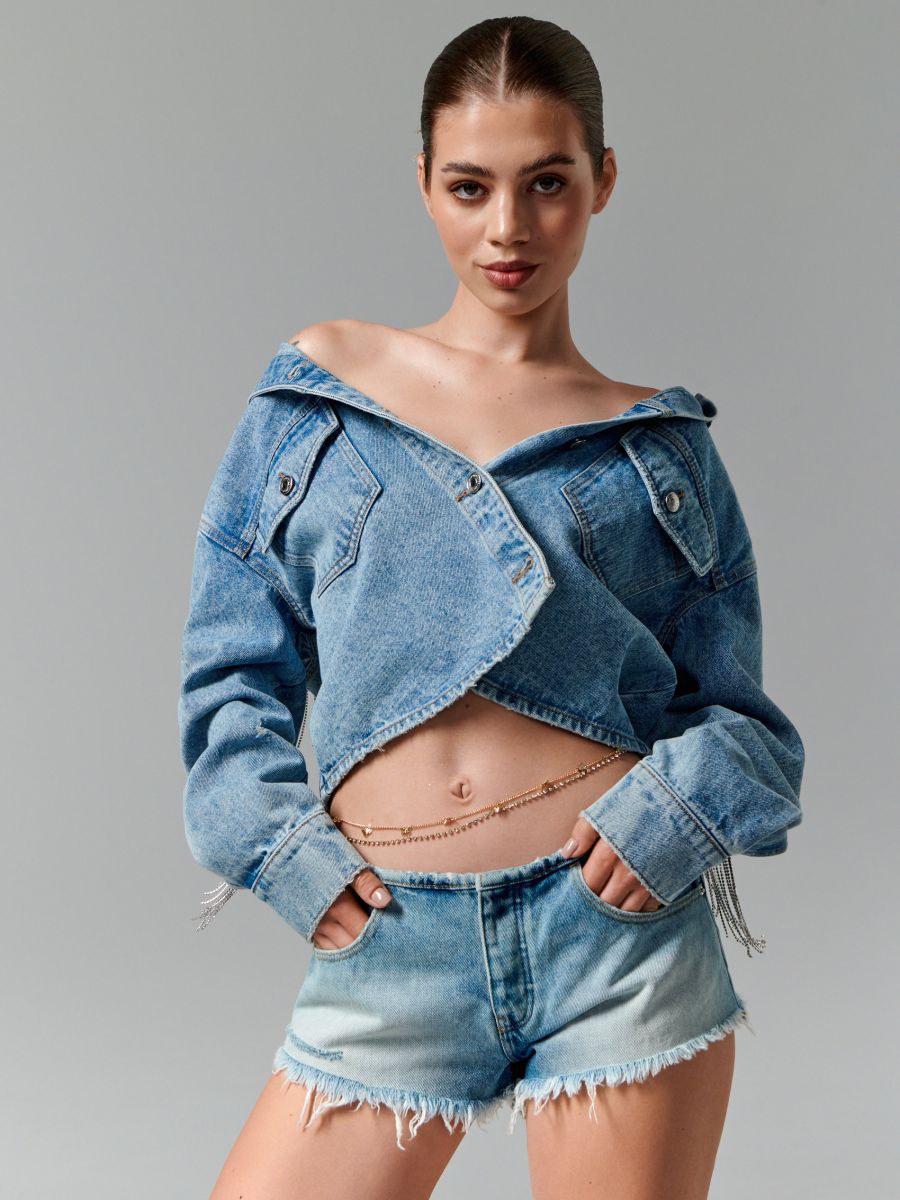 Pantaloni scurți din denim - albastru - SINSAY
