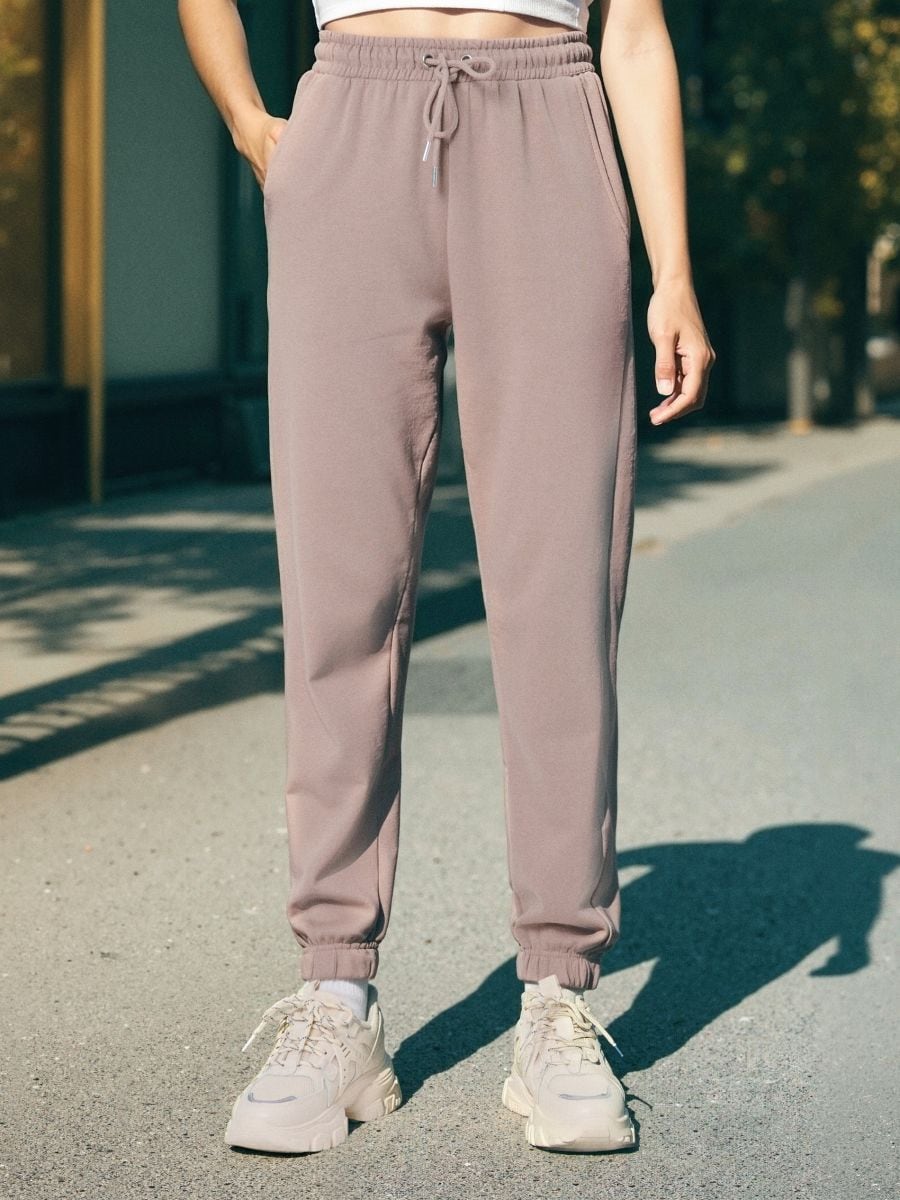 Pantaloni sport jogger - bej - SINSAY