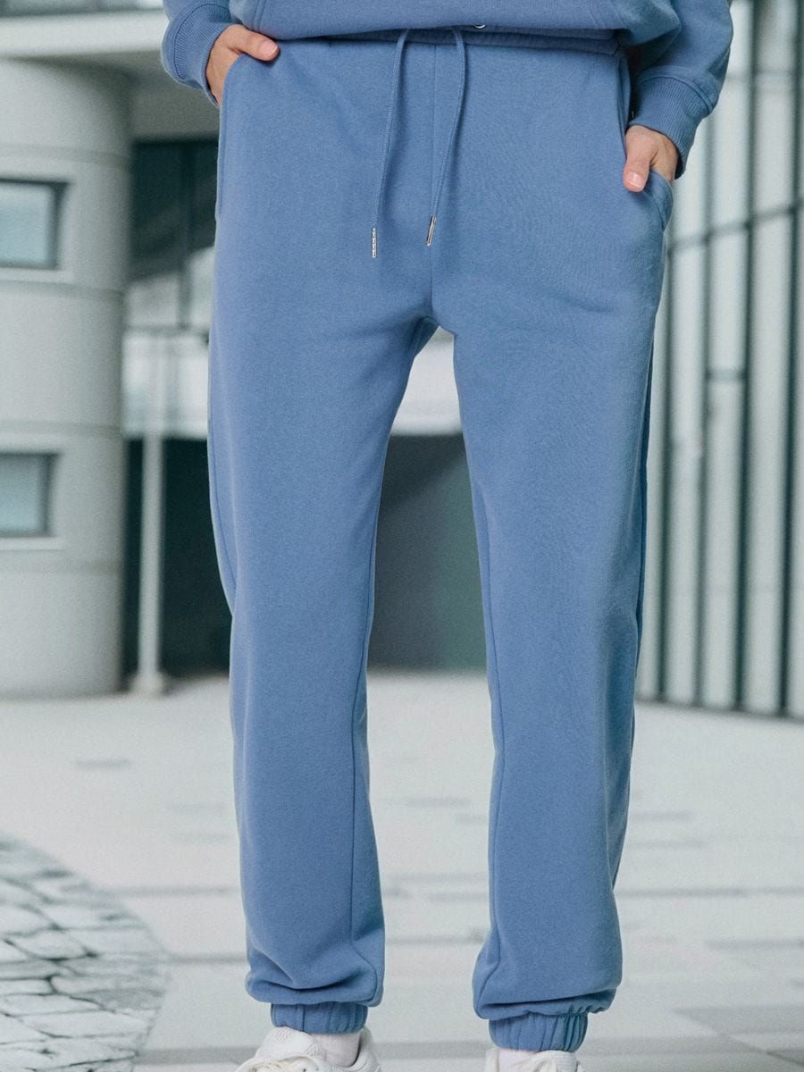 Pantaloni sport jogger - albastru metalizat - SINSAY