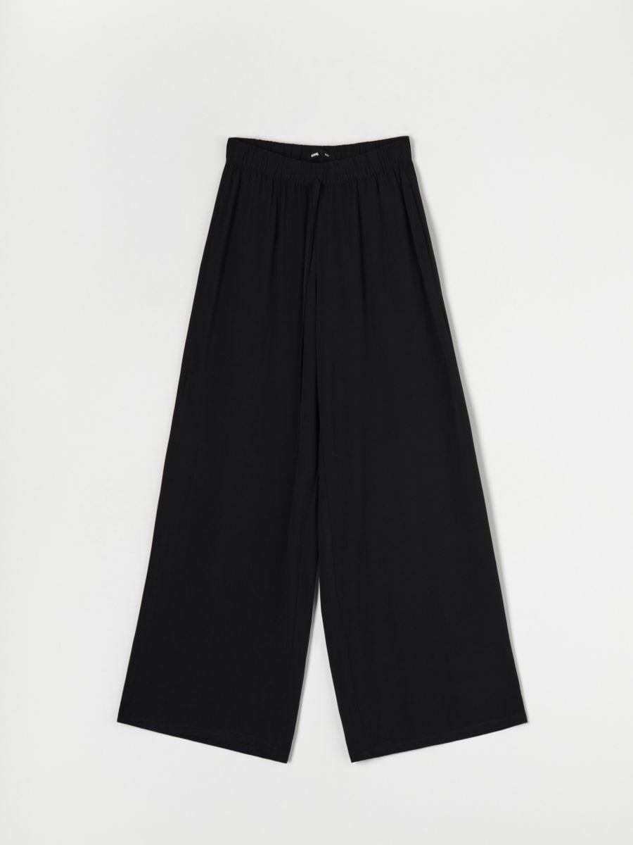 Pantaloni wide leg - negru - SINSAY