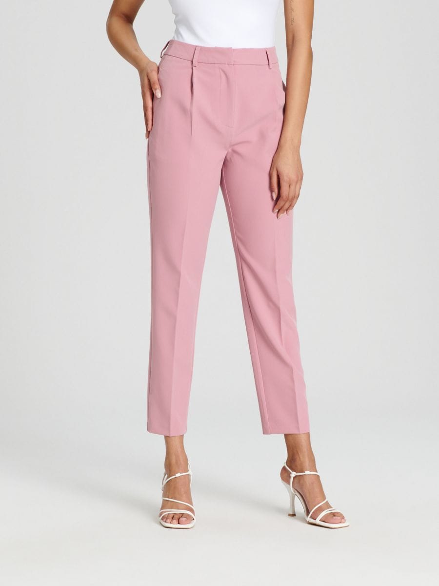 Cigaretové kalhoty - růžová - SINSAY
